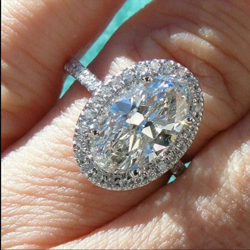 New Oval Cut 925 Silver Diamond Lady  Ring - Picture 6 of 6